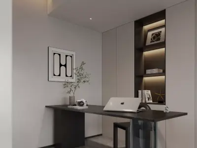 Modern living room dining room interior scenes 202 3D model