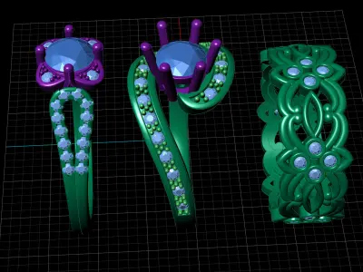 Rings triple Free 3D print model