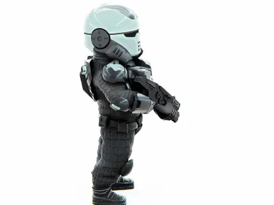 CYBER SOLDIER XC-400 Rigged for Unreal Engine - Unity - MIXAMO  3D model