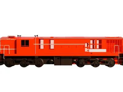 Train engine Low-poly 3D model