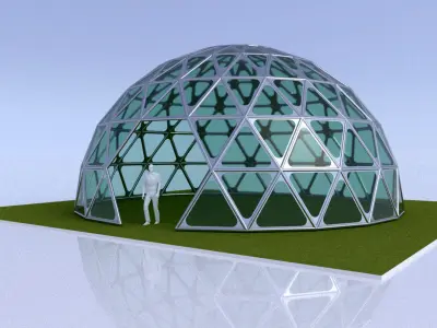 Triangulated 3D dome geodesic dome like structure 3D model