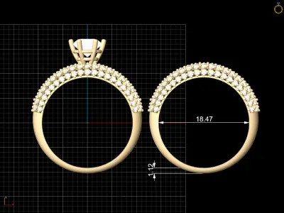 Lux ring silver gold sterling printable jewelry 3D model 3D print model 6