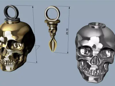 skull spoon pendant - Colgante cuchara calavera 3D print model