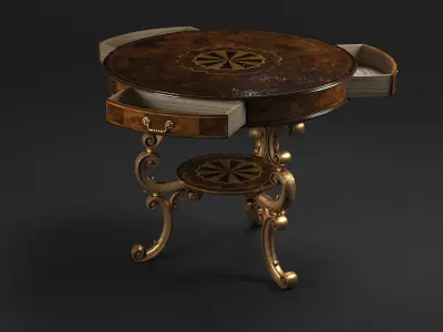 Oyster round table lowpoly Low-poly 3D model