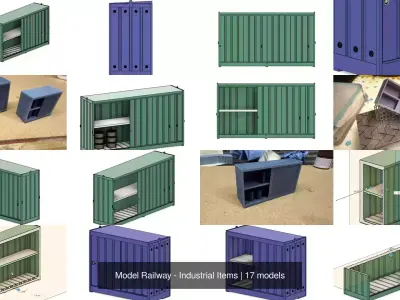 Model Railway - Industrial Items 3D Model Collection
