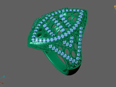 Women Ring Fancy Rings With Stone STL 3DM Render Printable 3D print model