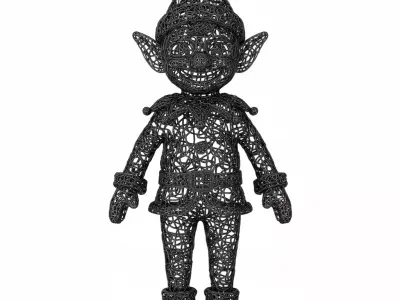 3D Christmas Elf Model Festive Holiday Character 3D print model