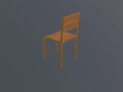 Vintage Wooden Table and Chair - PBR Textured 3D Asset Low-poly 3D model