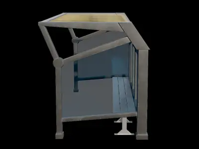 Game Ready Bus Stop 7 Low-poly 3D model