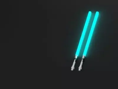 Blue Lightsabers Replica Free 3D model