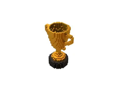 Voxel Trophy v1 008 Low-poly 3D model