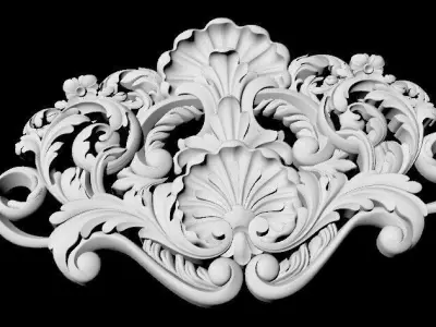 Central decor ornament for furniture 3D model 919