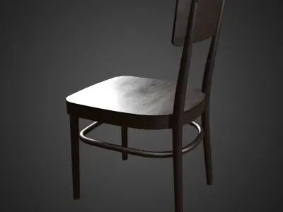Black Chair for dining table fromgame engine ready Low-poly 3D model
