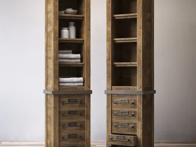 MERCANTILE TALL BATH CABINET 3D model