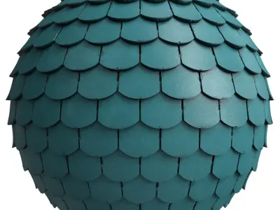 Roof Tile Materials 17- By 3 color Pbr By Sbsar 4k Low-poly 3D model