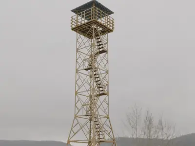 Observatory fire tower - fire tower 3D model
