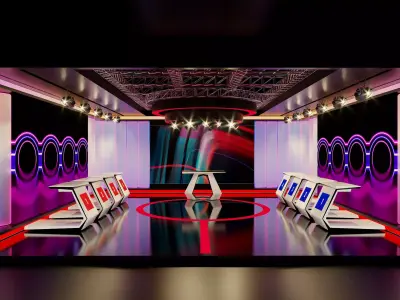 Virtual Game Show Set Design Low-poly 3D model