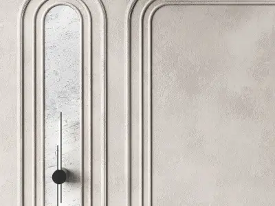 Wall decor kit with moldings Half-round stucco arches 3D model