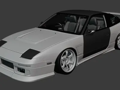 RailWork Nissan 180sx Body Kit GT6 Base 3D model