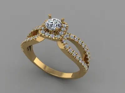 Engagement Ring 3D print model shop