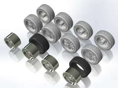 Custom wheels Budnik Matrix 18inch for your scale model 3D print model