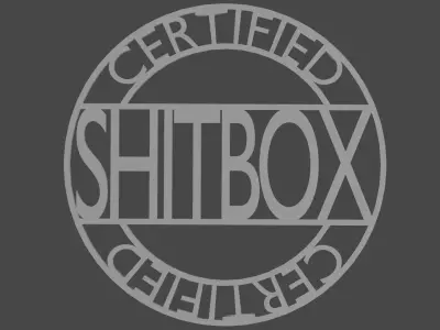 Certified Shitbox badge for car 3D print model