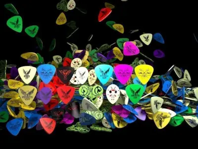 Guitar Plectrums Free low-poly 3D model
