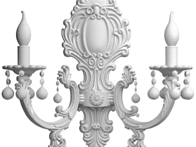 Decorative Golden Sconce in classic style Crystals Wall lamp  3D model