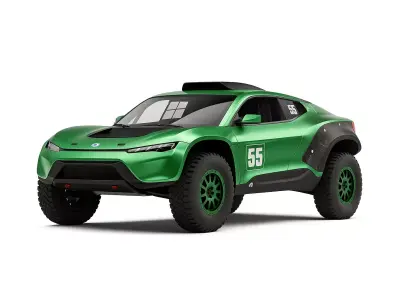 Futuristic Electric Off Road Rally Low-poly 3D model