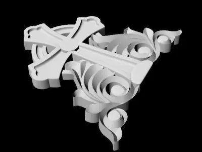 Central decor ornament for furniture 3D model 144