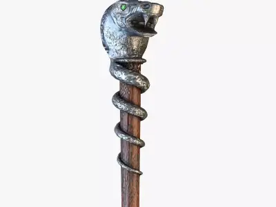 Snake Staff Low-poly 3D model