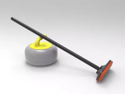 Curling Equipment Low-poly 3D model