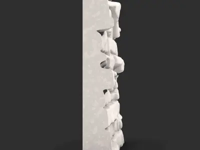 Natural Edge Cobblestone Wall 3D print model