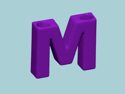 Vase M - Alphabet Vases Collection Letters - STL Printable 3D print model