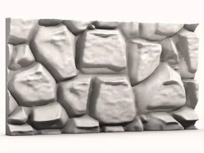 Irregular Rock Retaining Wall Model 3D model