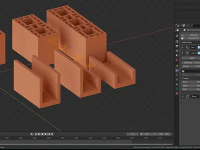 Brazilian constructive System Ceramic Blocks  family  Low-poly 3D model