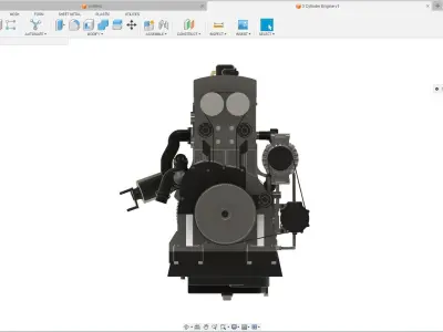 3 Cylinder Engine 3D print model
