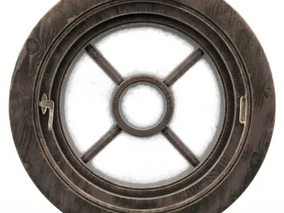 Window Wooden rounded carton 3D model