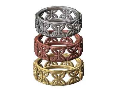 Celtic flower mesh band US sizes 7 8 9 3D print model