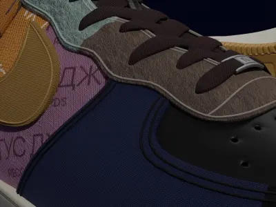 Nike Air Force 1 Cactus Jack Low-poly 3D model