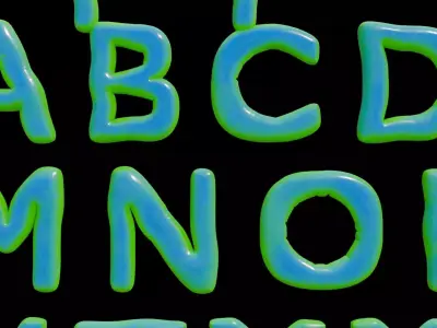 Alphabet and Numbers 3D Low-poly 3D model