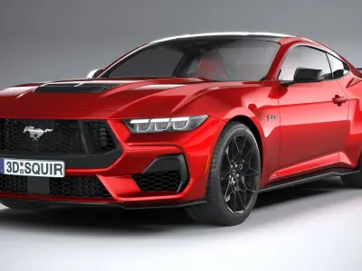 Mustang GT 2024 with interior 3D model