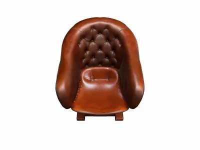 3d Model Stylish Room Interior With Comfortable Saddle Chair 3D model