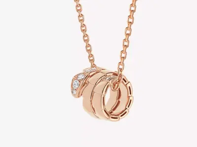 BULGARI - SERPENTI VIPER - NECKLACE - DOUBLE COIL WITH DIAMONDS 3D print model