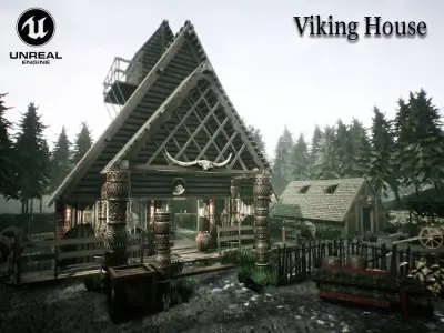 Viking House UNREAL ENGINE Low-poly 3D model