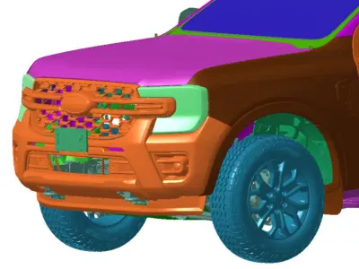 Ranger WILDTRAK 4WD 2024 Vehicle 3d scan data 3D model 3D model