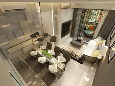 Singapore Residential Interior 3D model