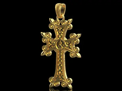Armenian Cross Pendant 7178 3D print model