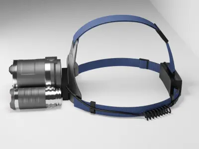 Flashlight headlamps for camping and hiking 3D model