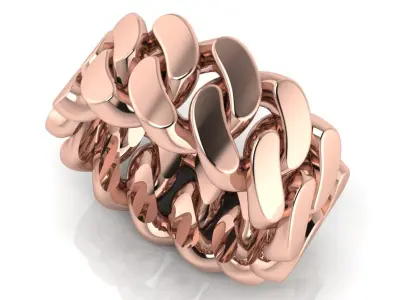 Cuban Link Chain Ring 10 mm Wide - DIFERENT SIZES 3D print model